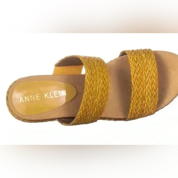 🆕 ANNE KLEIN Braided Goring Woven Zala Round Toe Wedge Slip On Heeled Sandal 9.5 - Picture 6 of 7